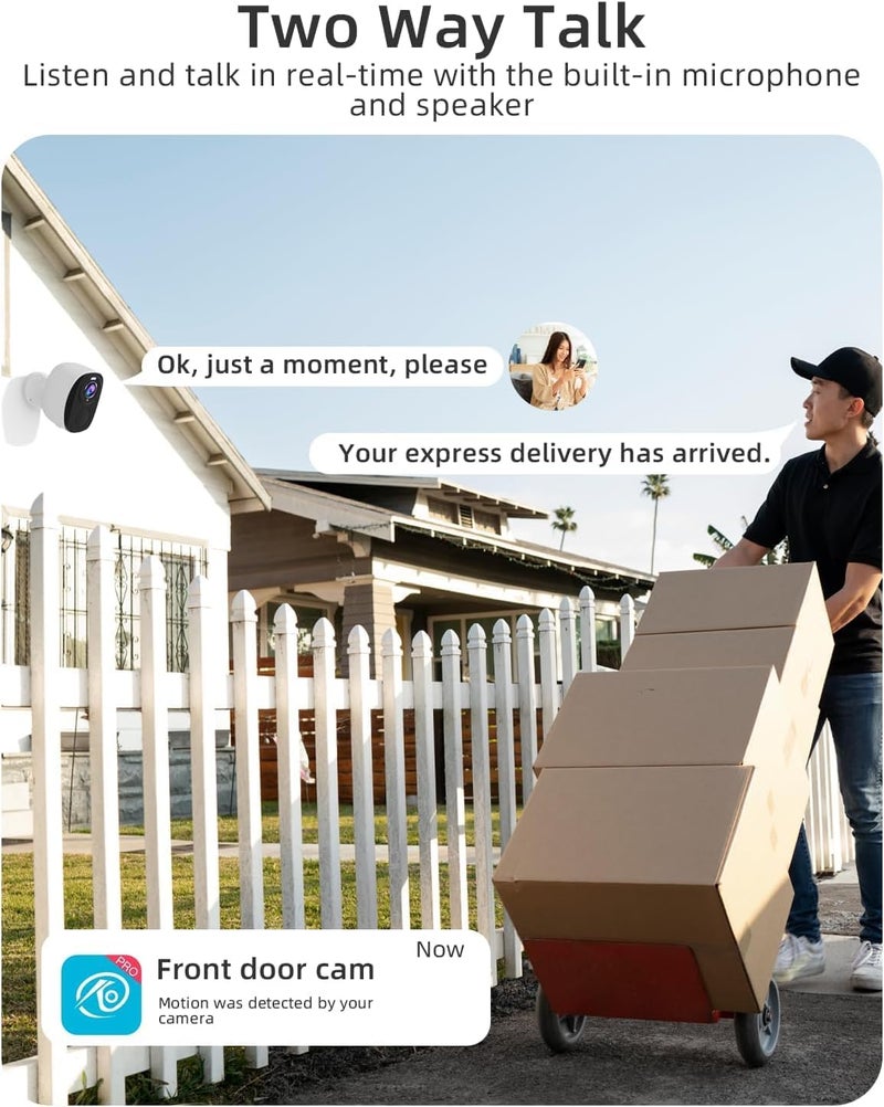 ELECCTV 2Pack 5G&2.4G Security Cameras Wireless Outdoor ,2K Camera for Home Security with Motion Detection Spotlight Siren Alarm WiFi Surveillance Indoor Camera, Color Night Vision, 2-Way Talk, IP65, Cloud/SD - Image 3